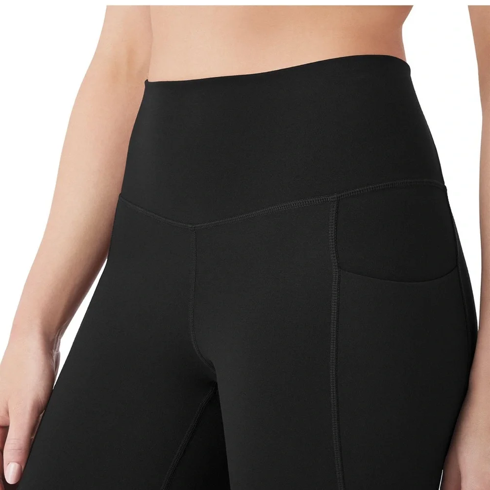 Yoga Black Boot Cut Pants with Stretchy Fabric for Casual Wear - Picture 5 of 7